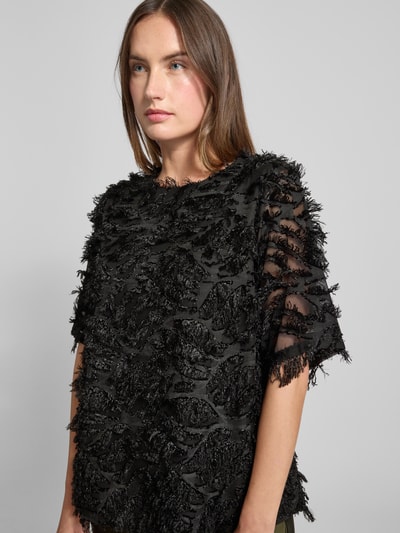 FREE/QUENT T-shirt met siergarnering, model 'VILLA' Zwart - 3