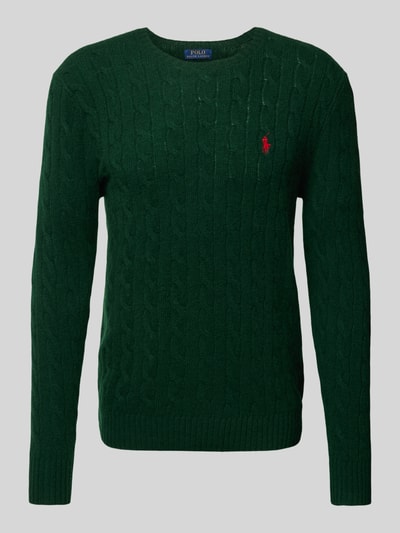 Polo Ralph Lauren Sweter z wyhaftowanym logo Ciemnozielony 2