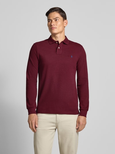 Polo Ralph Lauren Poloshirt met labelstitching Donkerrood - 4
