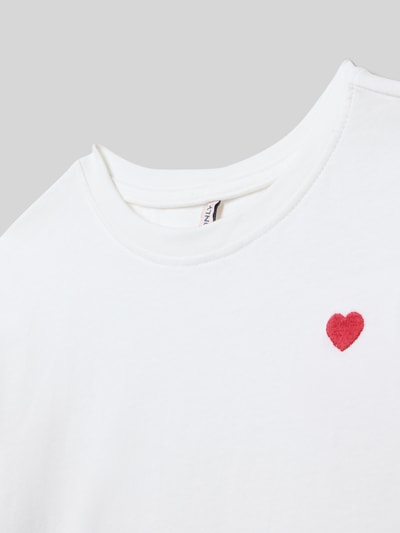 Only Regular fit T-shirt van puur katoen, model 'MAIKEN LIFE HEART' Wit - 2