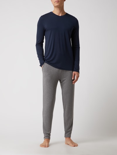 Huber Bodywear Lounge-Hose mit Stretch-Anteil  Mittelgrau meliert 1