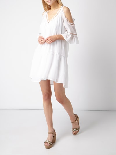 Guess Cold Shoulder Kleid 'Jessica' aus Seide Weiss 1