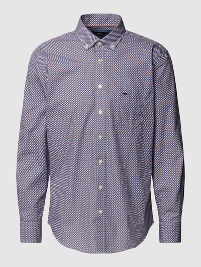 Fynch-Hatton Slim fit vrijetijdsoverhemd met button-downkraag Donkerblauw gemêleerd - 2