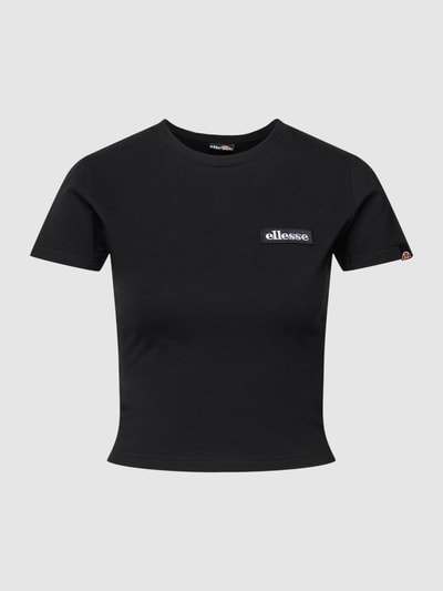 Ellesse Kort T-shirt met labelpatch, model 'Chelu' Zwart - 2