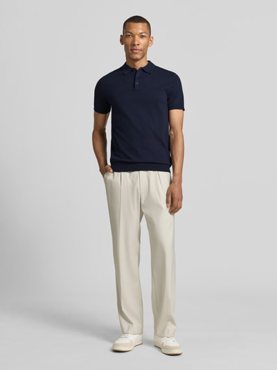 Selected Homme Regular Fit Poloshirt aus reiner Baumwolle Modell 'BERG' Blau Melange 1