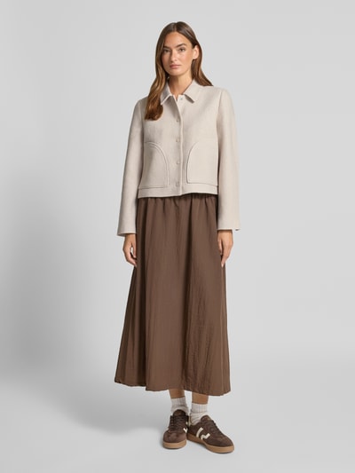 comma Regular Fit Blazer aus Viskose-Wolle-Mix Offwhite 1