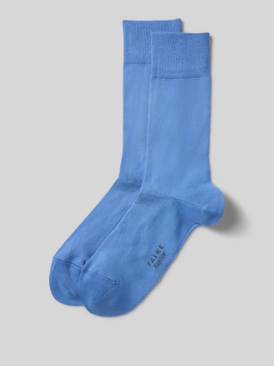 Falke Sokken met labelprint Aquablauw - 1