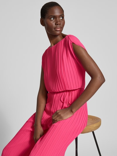 s.Oliver BLACK LABEL Regular fit jumpsuit met ronde plissé Felroze - 3