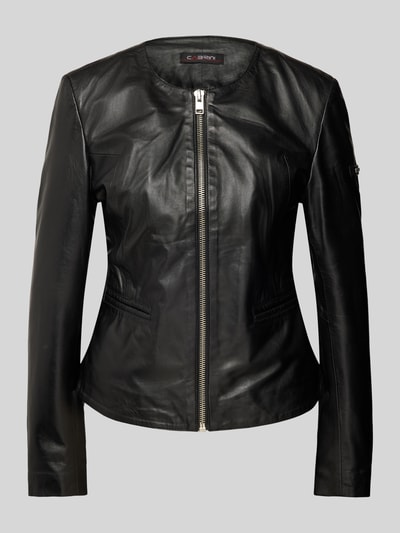 Cabrini Lederjacke mit Paspeltaschen Black 2