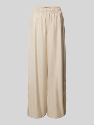 Drykorn Wide leg stoffen broek met elastische band, model 'CEILING' Beige - 2