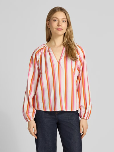 Emily Van den Bergh Regular Fit Bluse mit Raffungen Koralle 4