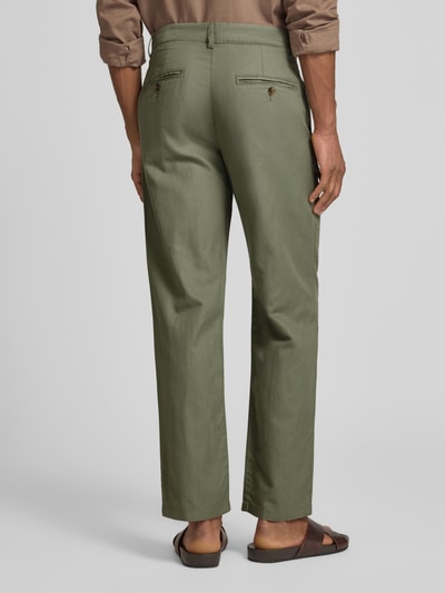Selected Homme Spodnie lniane o kroju slim fit z mieszanki bawełny i lnu model 'MILES' Oliwkowy 5