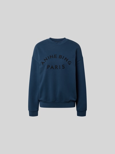 Anine Bing Sweatshirt mit Logo-Stitching Dunkelblau 2