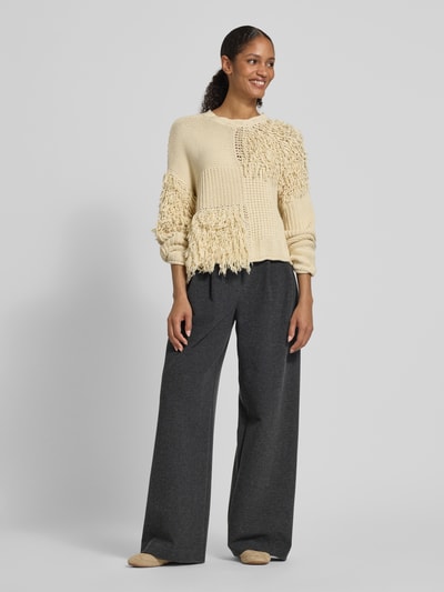 JAKE*S STUDIO WOMAN Hose mit weitem Bein und Gesäßtaschen Mittelgrau Melange 1