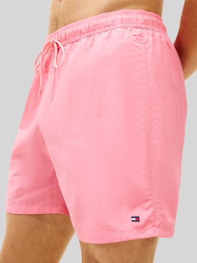 Tommy Hilfiger Regular Fit Badeshorts mit Logo-Stitching Rosa 3