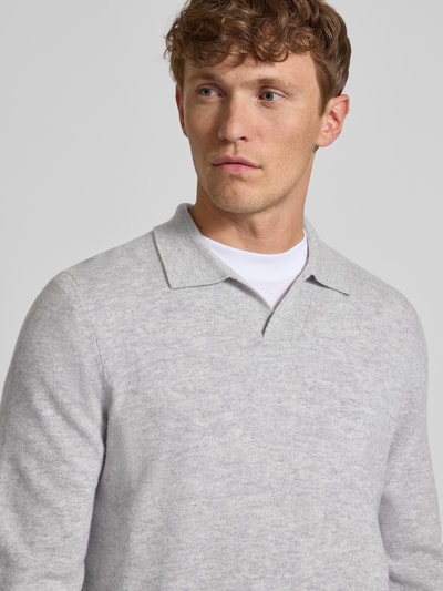 Christian Berg Men Strickpullover aus Woll-Kaschmir-Mix Hellgrau Melange 3