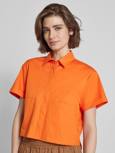 Luisa Cerano Cropped Bluse mit verdeckter Knopfleiste Orange 3