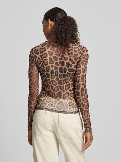 NOISY MAY® Longsleeve im semitransparenten Design Modell 'JUDITH' Mittelbraun Mel 5