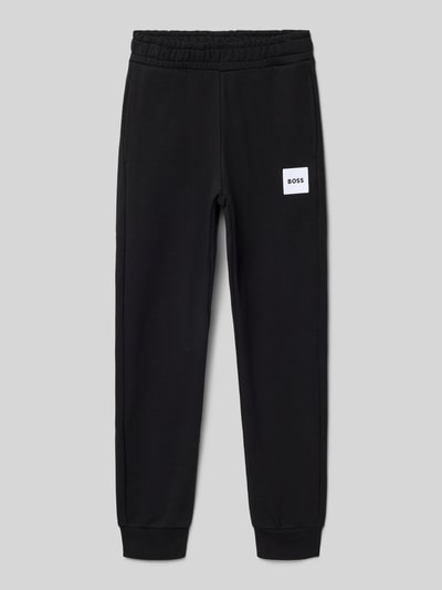 Produktfoto, Regular Fit Sweatpants aus Baumwoll-Mix von BOSS, efekt: jednolity kolor, krój regular fit, naszywka z logo, tunel, ściągacz, wpuszczane kieszenie, wykończenie materiału: dzianina dresowa, materiał: mieszanka bawełny