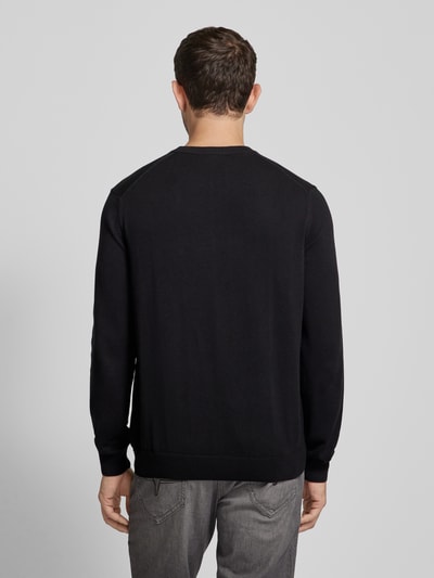 Lacoste Gebreide pullover met labelstitching Zwart - 5