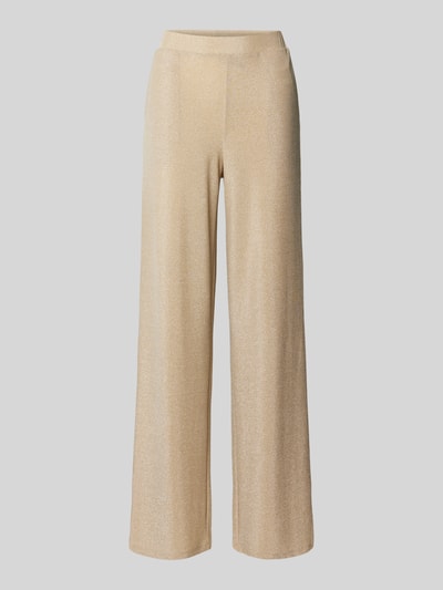 Oui Stoffen broek met elastische band Beige - 2