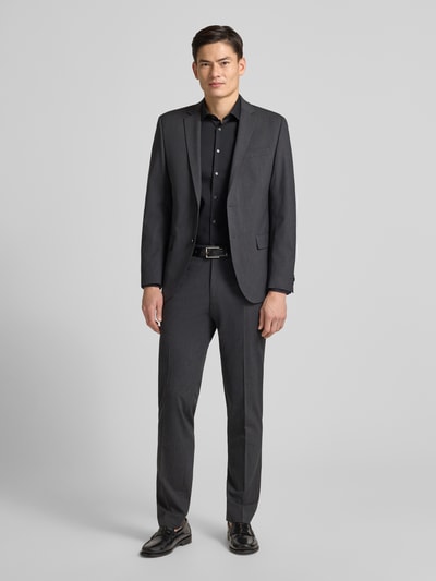 Jake*s Super Slim Fit Business-Hemd mit Kentkragen Black 1