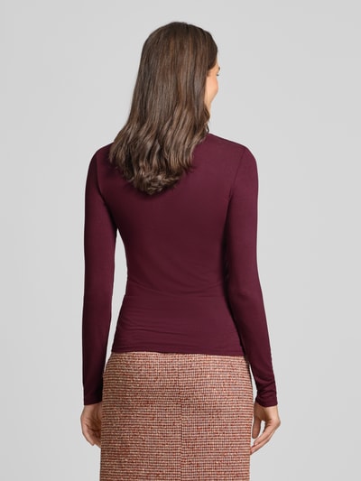 Vero Moda Regular Fit Langarmshirt aus Viskose-Mix Modell 'ROSA' Bordeaux 5