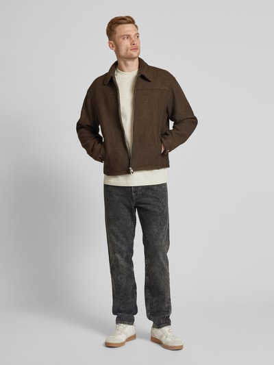 Jack & Jones Premium Jack met platte kraag, model 'RAPHAEL' Donkerbruin - 1