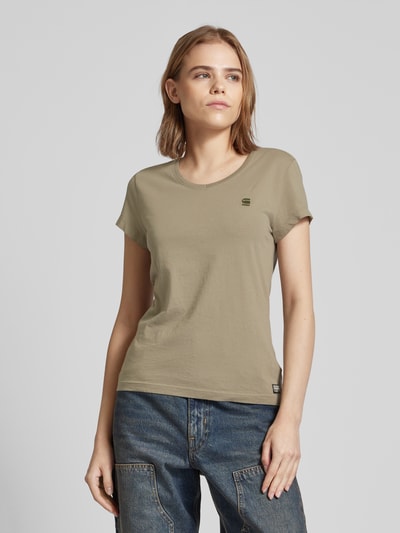 G-Star Raw T-shirt met labelstitching Taupe - 4