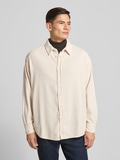 American Vintage Relaxed Fit Freizeithemd aus Cord Modell 'PADOW' Beige 4