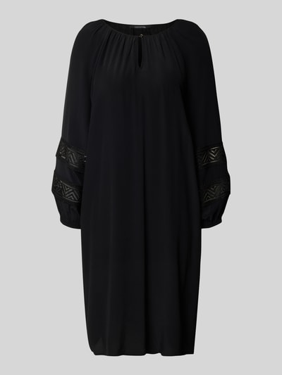 comma Knielanges Kleid aus Viskose mit Schlüsselloch-Ausschnitt Black 2