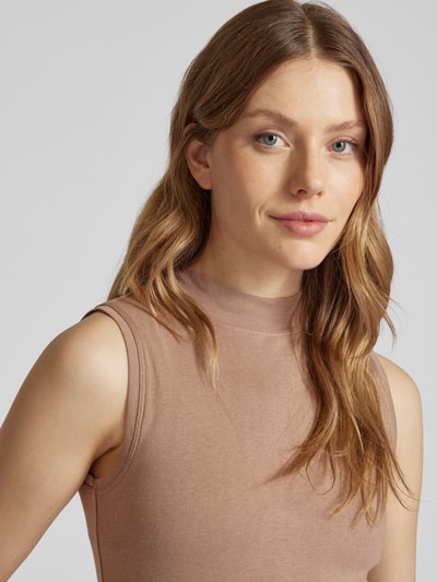 Christian Berg Woman Top mit Stehkragen Taupe 3