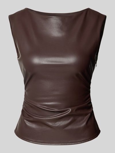 NOISY MAY® Top in Leder-Optik Modell 'SANDY' Schoko 1
