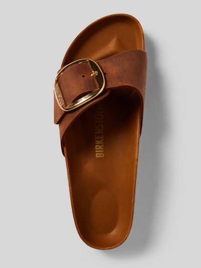 Birkenstock Slides aus echtem Leder Modell 'Madrid' Cognac 3