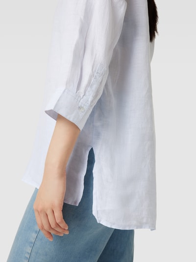 OPUS Leinenbluse mit V-Ausschnitt Modell 'Fengani' Hellblau 3