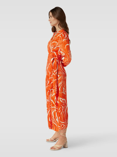 Selected Femme Wikkeljurk met all-over motief Oranje - 4