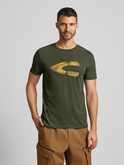 camel active T-Shirt mit geripptem Rundhalsausschnitt Oliv 4