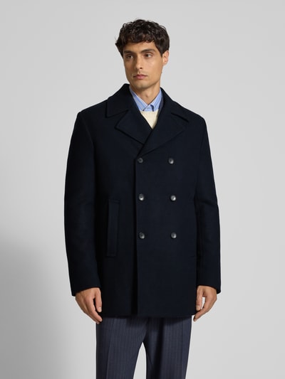 Cinque Regular Fit Mantel aus Woll-Mix mit Doppelknopfleiste Dunkelblau 4