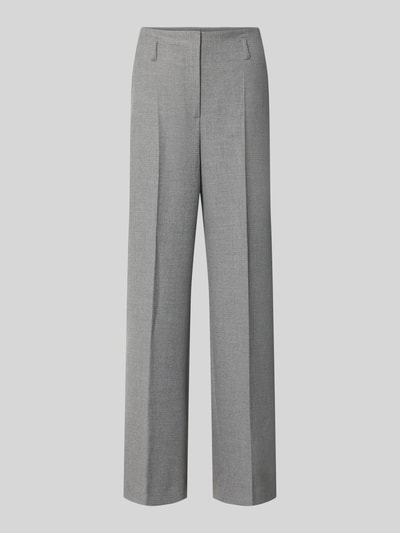Produktfoto, graue Regular Fit Weite Hose mit Viskose-Woll-Anteil Modell 'ENIE' von SEDUCTIVE, Damen Weite Hose von SEDUCTIVE, schlichte Struktur