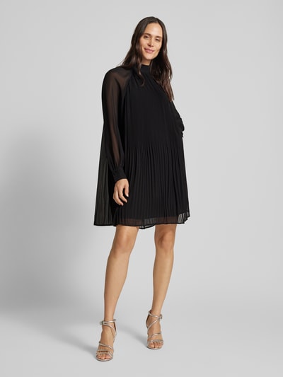 Jake*s Collection Knielanges Kleid mit Plisseefalten Black 1