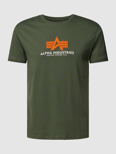 Alpha Industries T-Shirt mit Label-Print Oliv 2