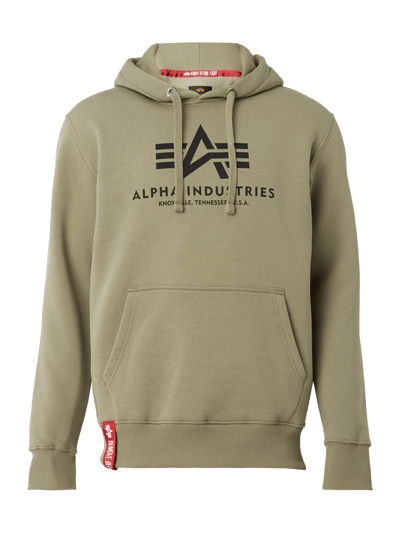 Alpha Industries 'BASIC HOODY' mit Logo-Print  Oliv Melange 1