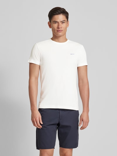 Gant T-shirt met labelstitching Offwhite - 4