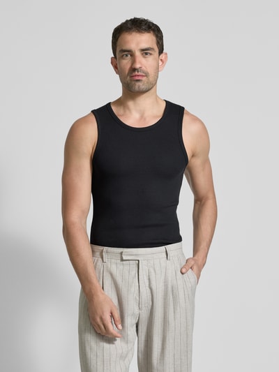 JAKE*S STUDIO MEN Tanktop met ronde hals en labeldetail Zwart - 4