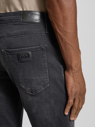 Antony Morato Comfort tapered fit jeans in 5-pocketmodel Antraciet - 3