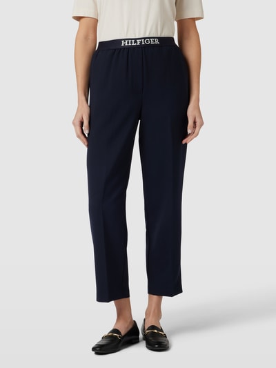 Tommy Hilfiger Stoffen broek met elastische band met label Marineblauw - 4