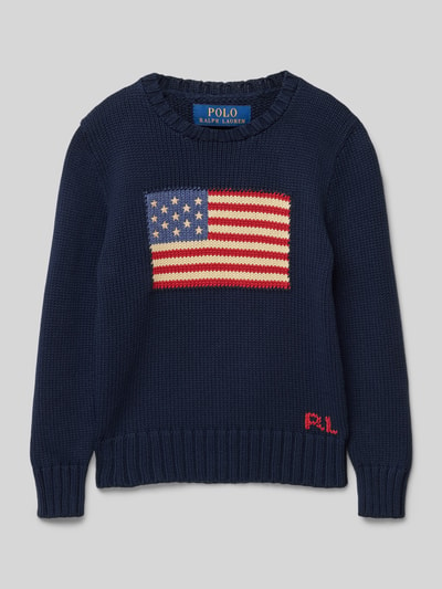 Polo Ralph Lauren Teens Strickpullover mit Motiv- und Label-Stitching Marine 1