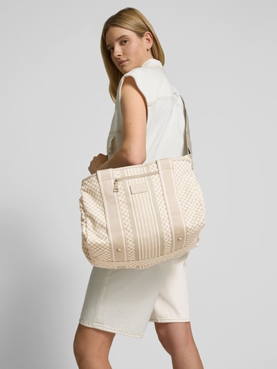 Lala Berlin Shopper mit Label-Patch Beige 1