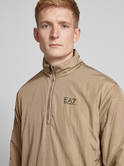 EA7 Emporio Armani Sweatshirt mit Troyer-Kragen Beige 3