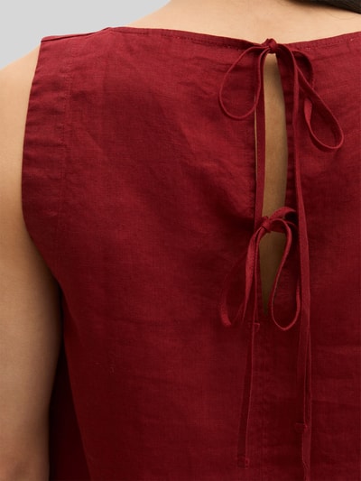 Marc O'Polo Top bluzkowy o kroju regular fit z czystego lnu Bordowy 3